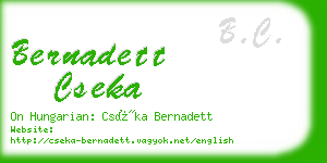 bernadett cseka business card